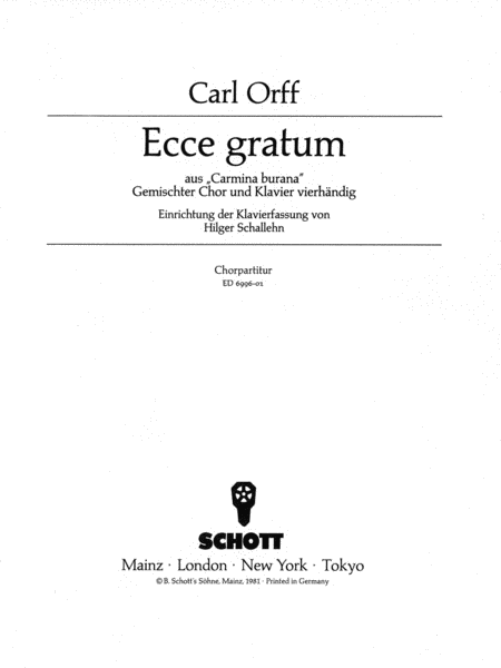 Ecce Gratum from Carmina Burana