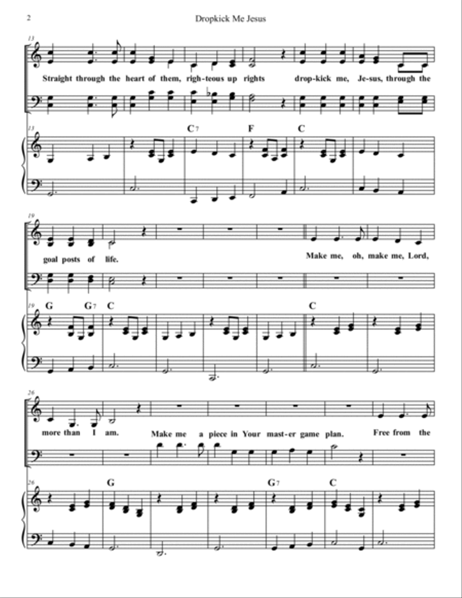 Dropkick Me Jesus 4-Part scores gallery preview page 2