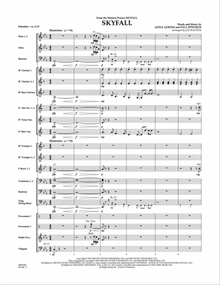 Skyfall - Conductor Score (Full Score) Concert Band scores gallery preview page 2