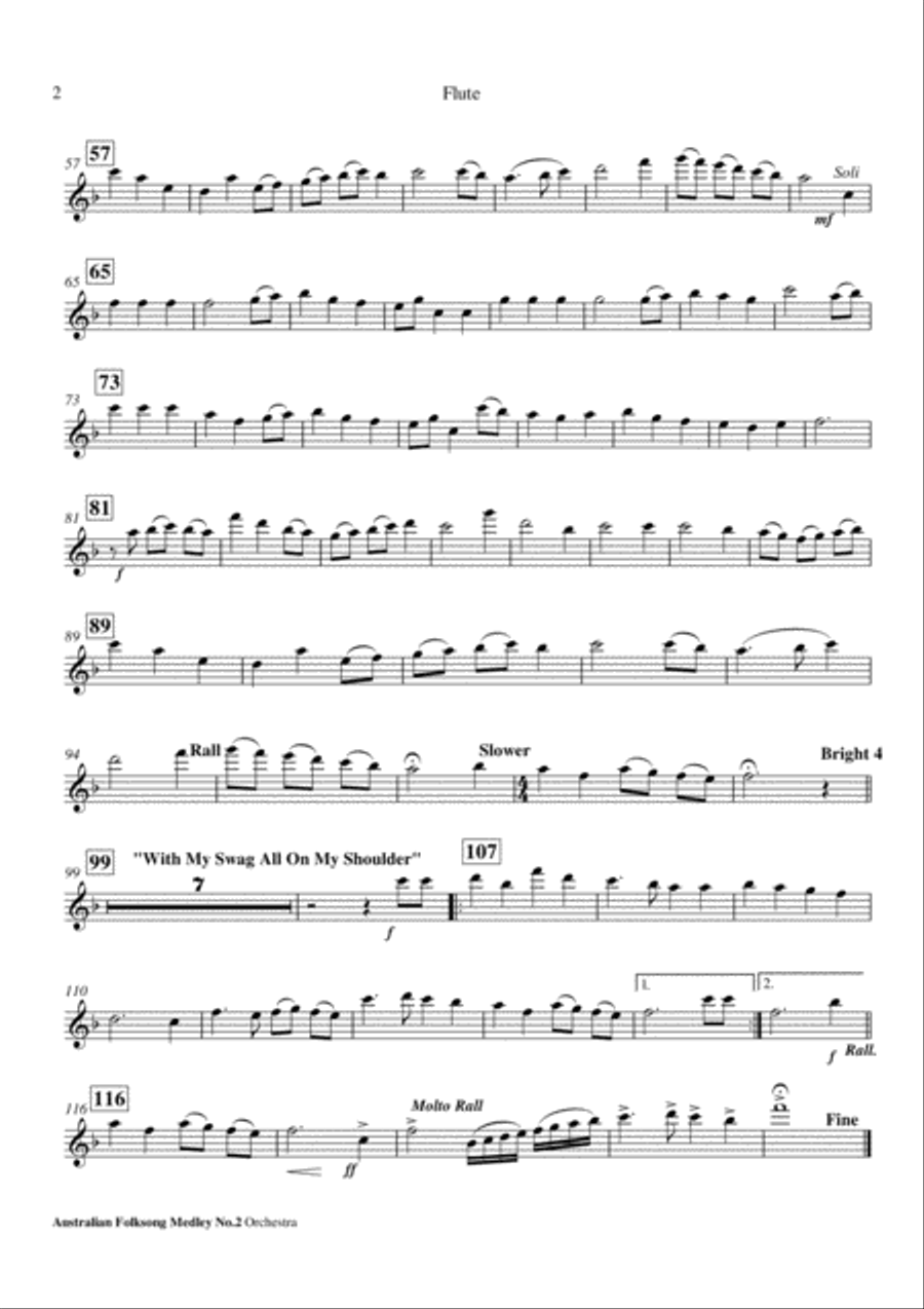 Australian Folksong Medley No. 2 - Orchestra Full Orchestra scores gallery preview page 5