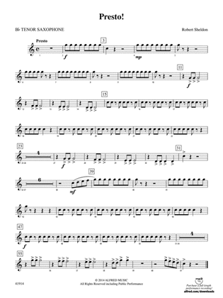 Presto!: B-flat Tenor Saxophone