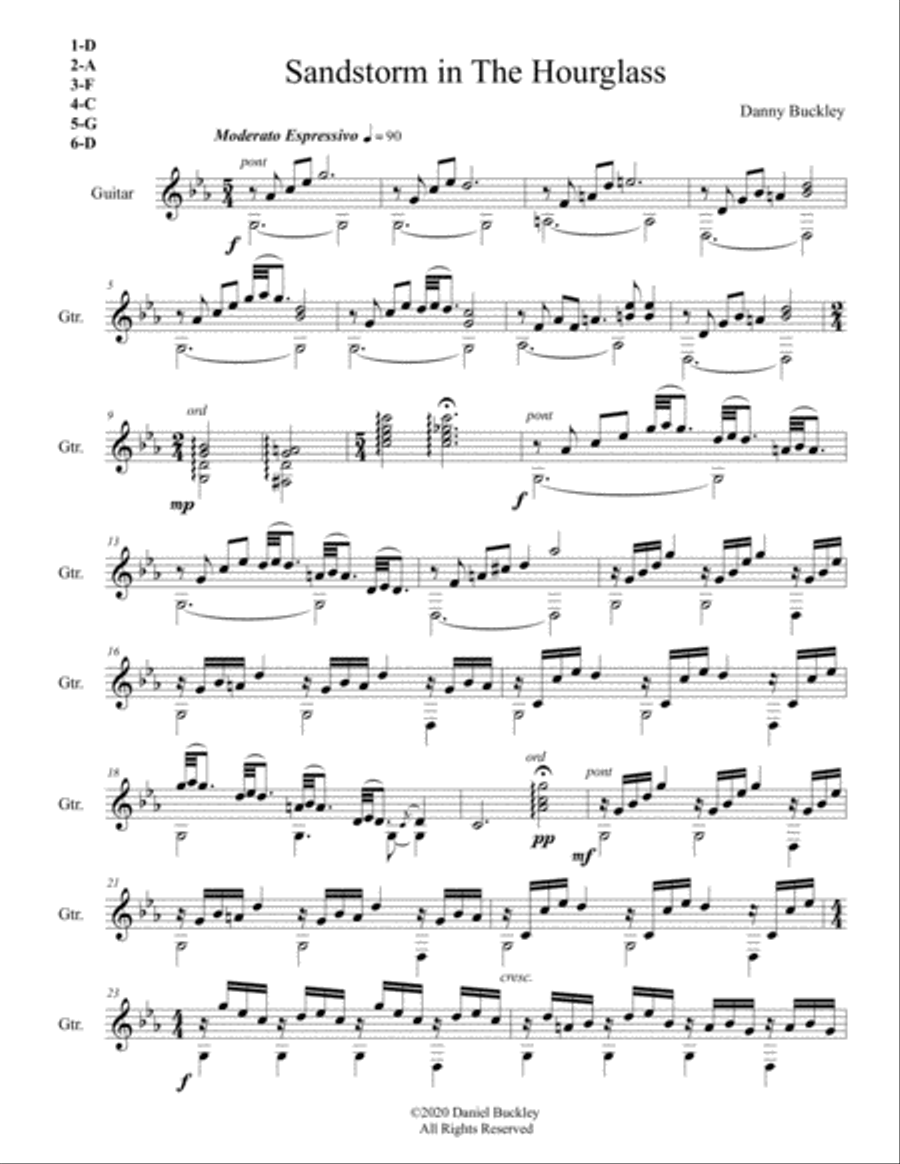 Sandstorm in The Hourglass Classical Guitar scores gallery preview page 2