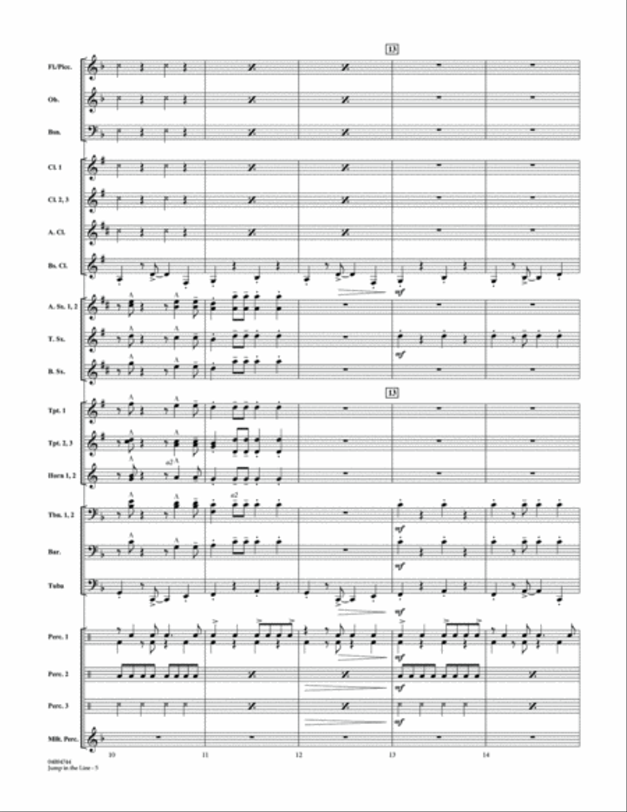 Jump in the Line - Conductor Score (Full Score) Concert Band scores gallery preview page 4