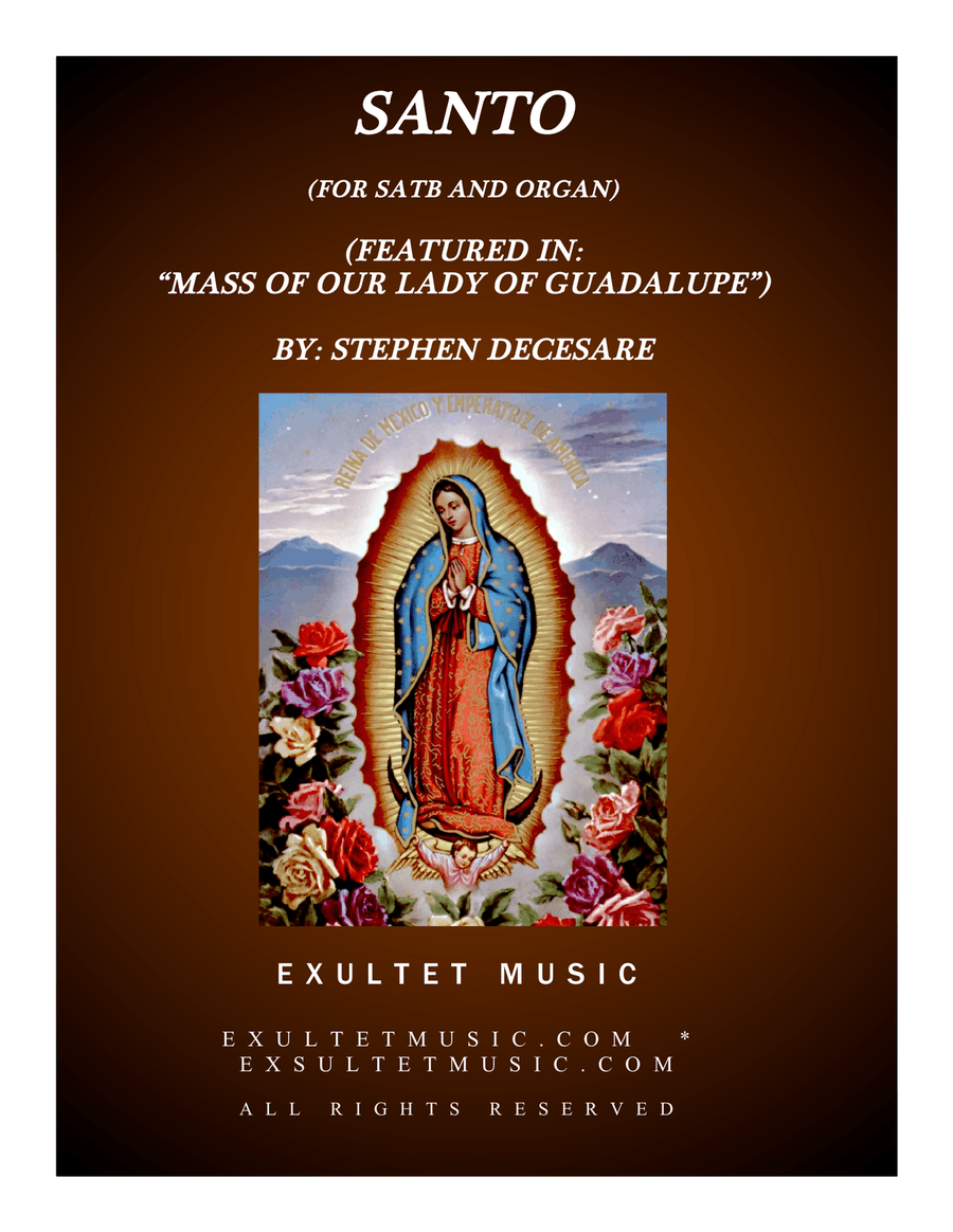 Santo (for SATB and Organ) 4-Part scores gallery preview page 1