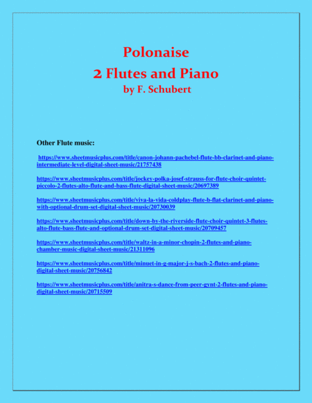 Polonaise - F. Schubert - For 2 Flutes and Piano - Intermediate image number null