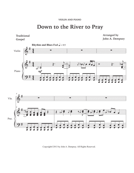 Down to the River to Pray (Violin and Piano) image number null