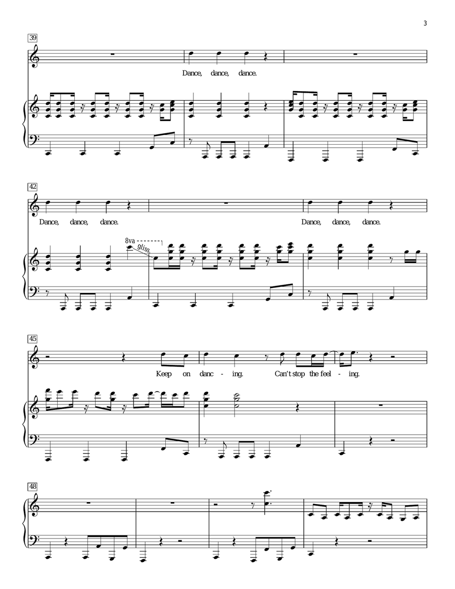 Can't Stop The Feeling Piano Solo scores gallery preview page 3