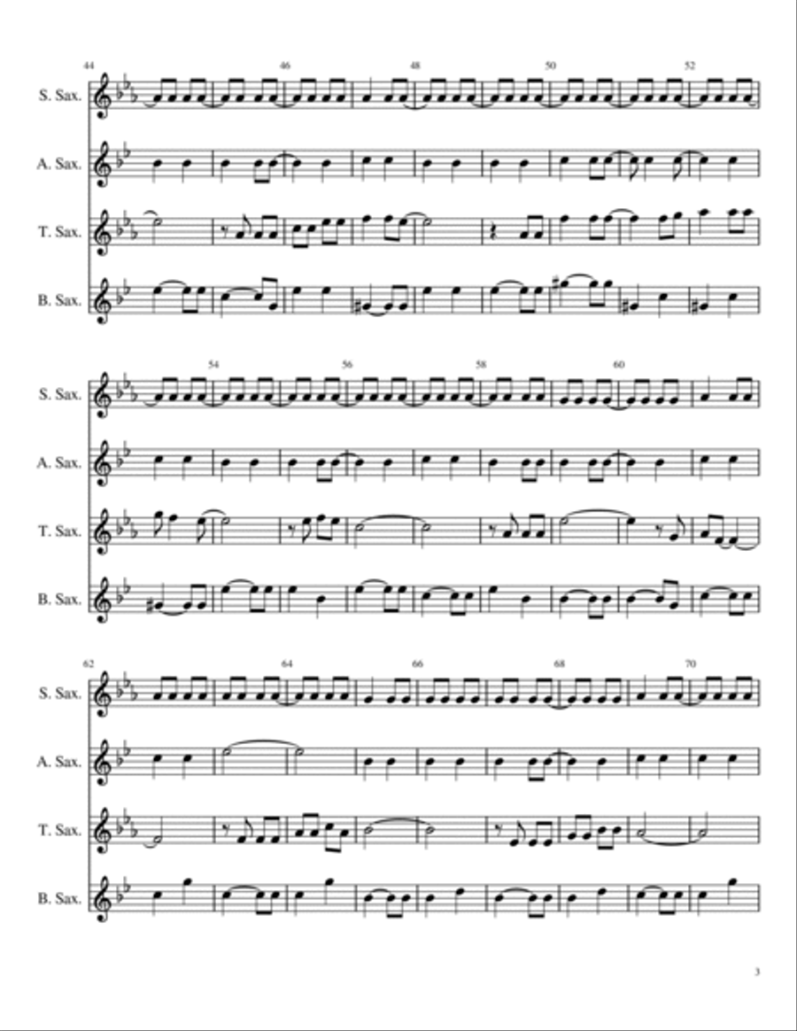 The Sound Of Silence Saxophone Quartet scores gallery preview page 3