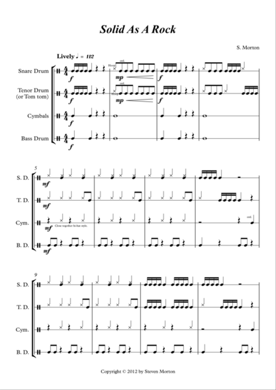 Solid As A Rock Percussion Ensemble scores gallery preview page 2