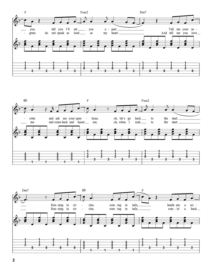 The Scientist Acoustic Guitar scores gallery preview page 2
