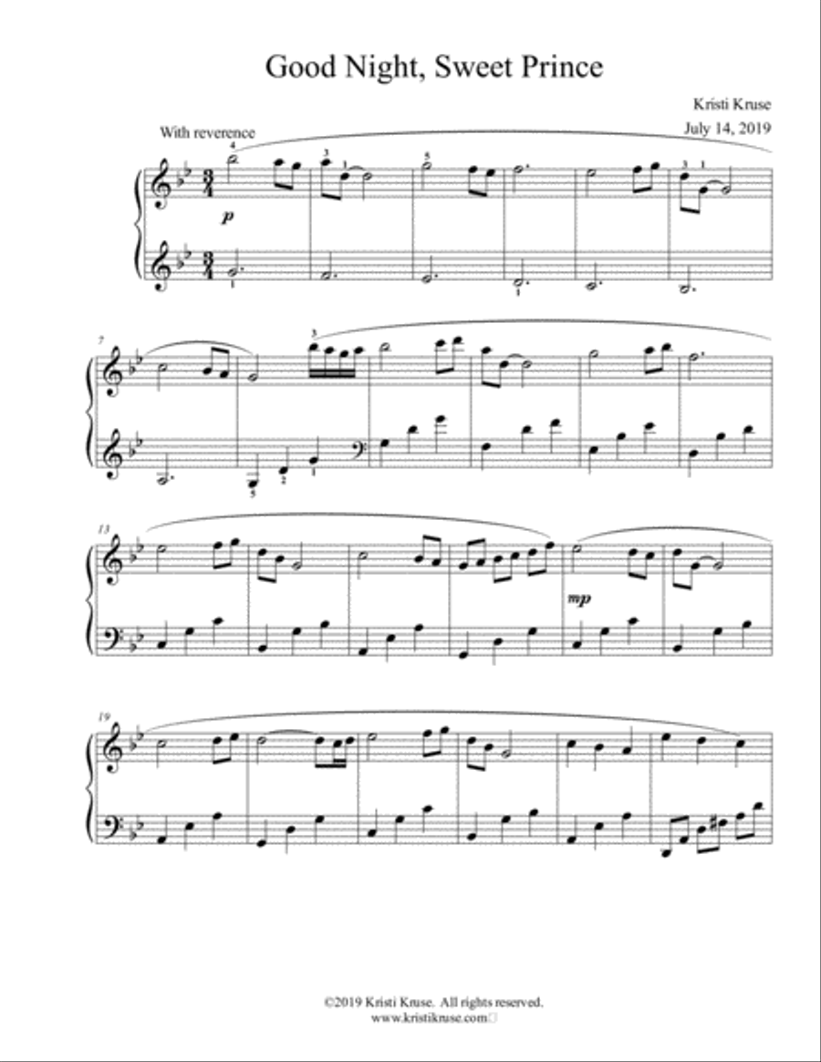 Good Night, Sweet Prince Good Night, Sweet Prince Piano Solo scores gallery preview page 2