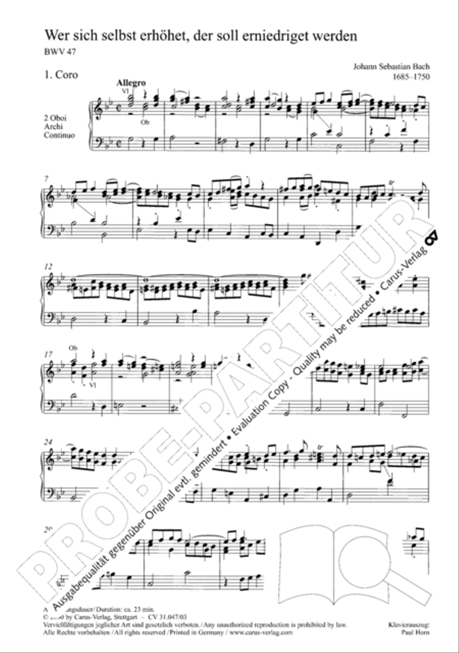 Who himself exalteth shall be abased again (Wer sich selbst erhohet, der soll erniedriget werden) 4-Part scores gallery preview page 5