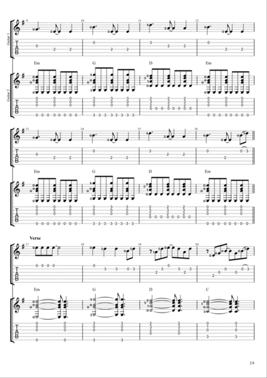 New Divide Guitar Tablature scores gallery preview page 2