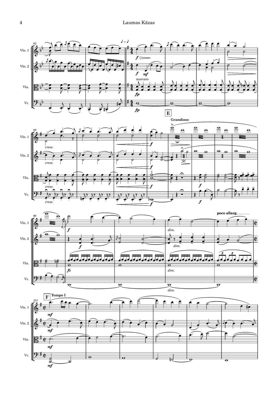 Laumas Kāzas String Quartet scores gallery preview page 4