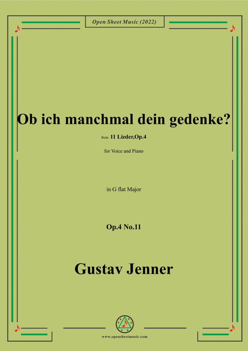 Jenner-Ob ich manchmal dein gedenke?,in G flat Major,Op.4 No.11