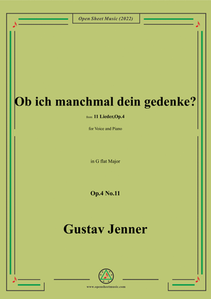 Jenner-Ob ich manchmal dein gedenke?,in G flat Major,Op.4 No.11