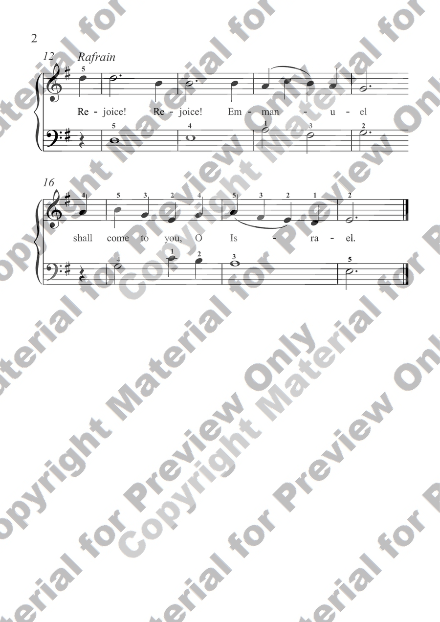 O Come, O Come, Emmanuel - Easy Piano Easy Piano scores gallery preview page 2