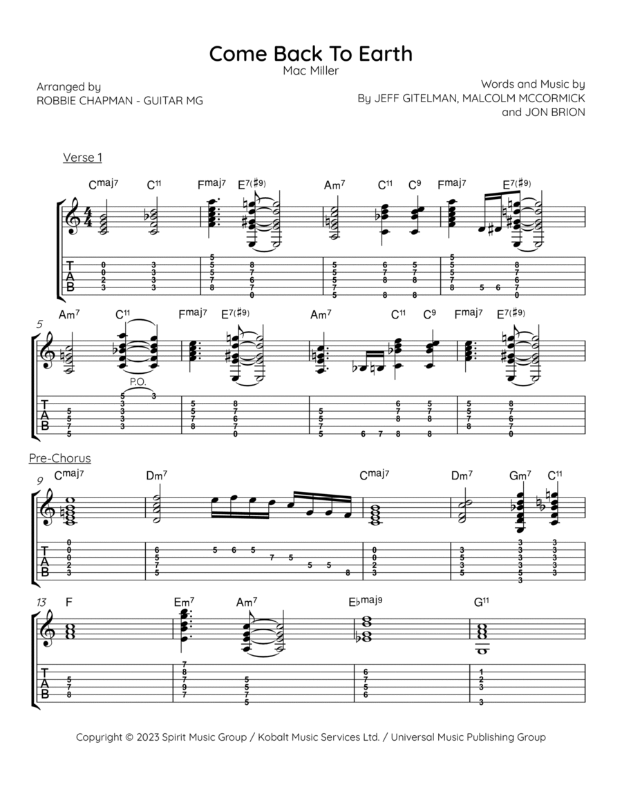 Come Back To Earth Electric Guitar scores gallery preview page 1