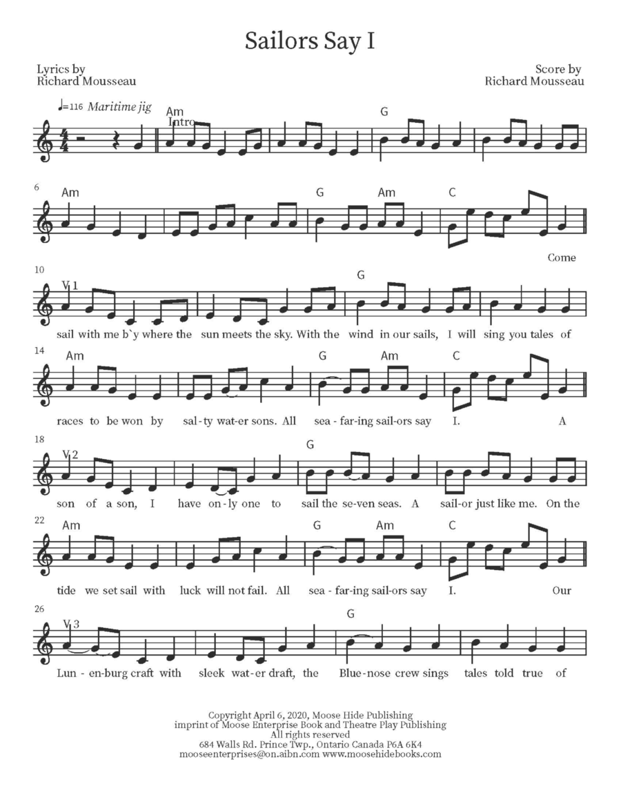 Sailors Say I Sailors Say I Piano scores gallery preview page 1
