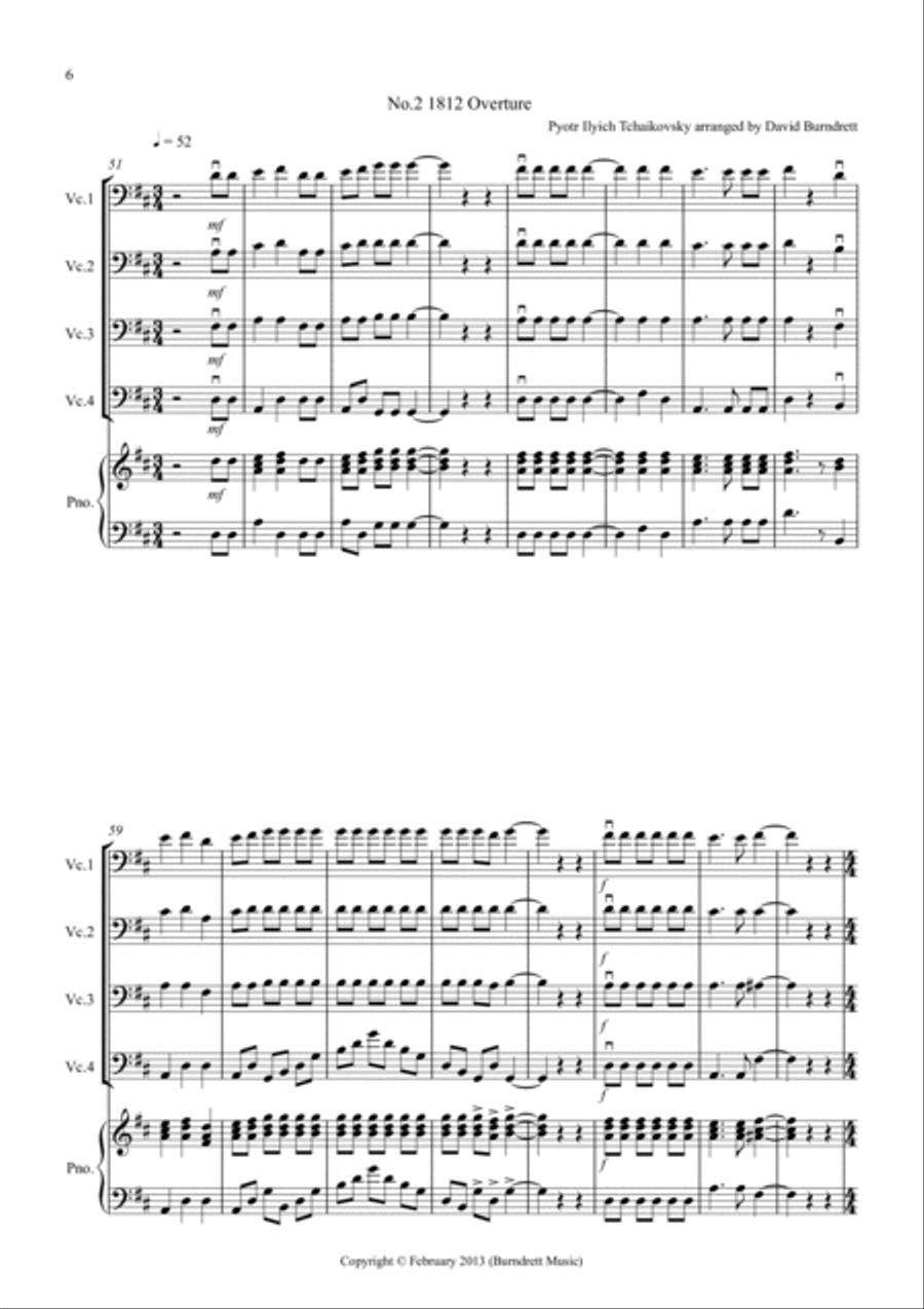 2 Classical Favourites for Cello Quartet (volume three) Cello scores gallery preview page 6