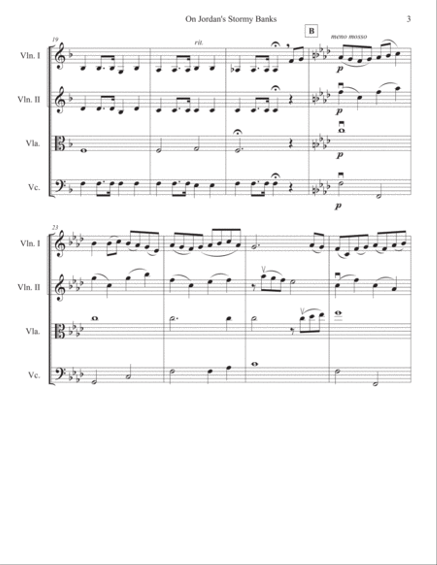 On Jordan's Stormy Banks On Jordan's Stormy Banks String Quartet scores gallery preview page 3