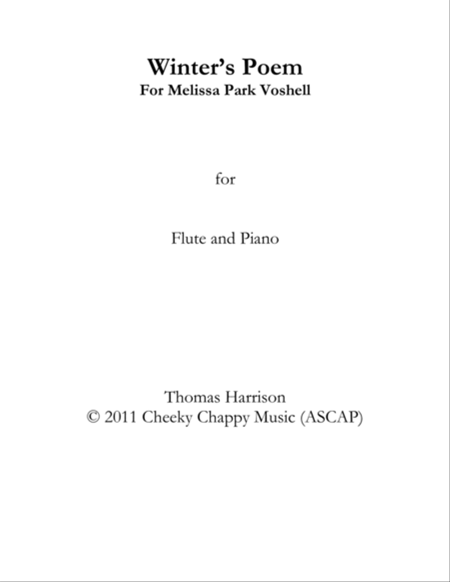 Winter's Poem Flute Solo scores gallery preview page 1