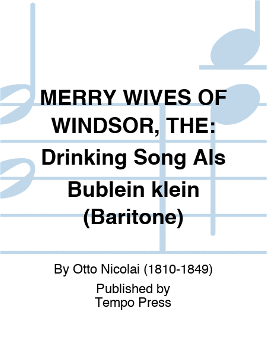 MERRY WIVES OF WINDSOR, THE: Drinking Song Als Bublein klein (Baritone) Baritone Horn scores gallery preview page 1