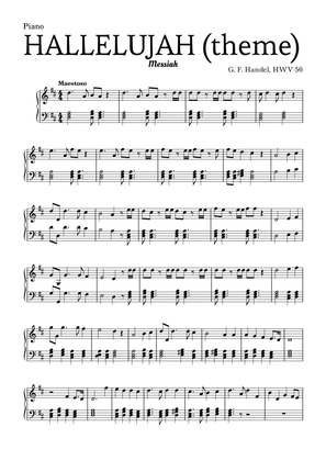 Aleluia (HALLELUJAH), of the Messiah - for Piano and chords