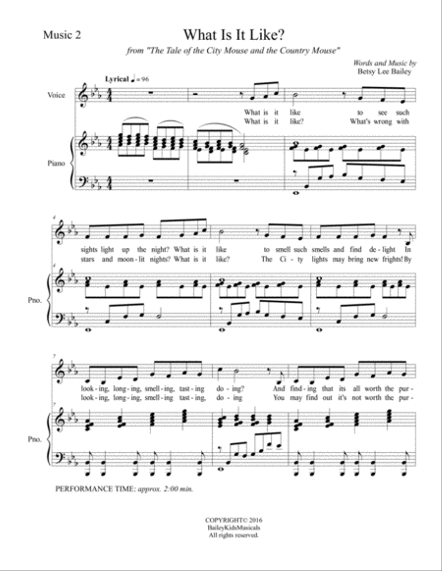 What Is It Like? 2-Part scores gallery preview page 1