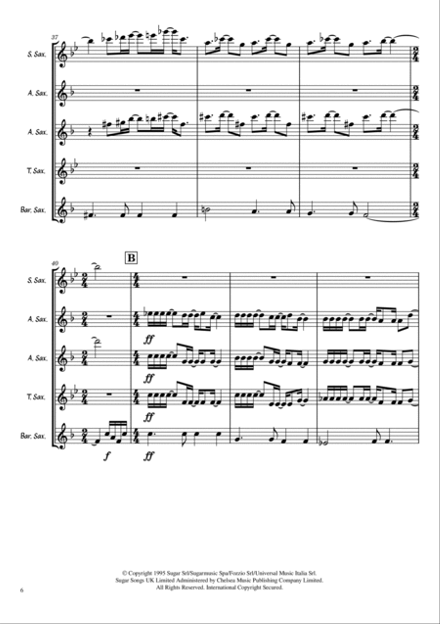 Vivo Per Lei Woodwind Quartet scores gallery preview page 6