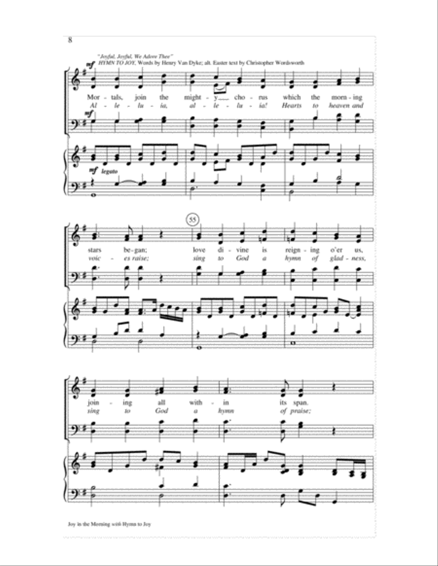Joy in the Morning with Hymn to Joy 4-Part scores gallery preview page 8