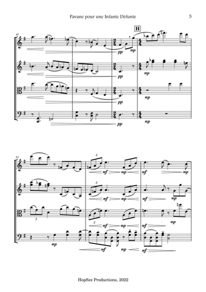 Pavane pour une Infante Défunte - String Quartet image number null