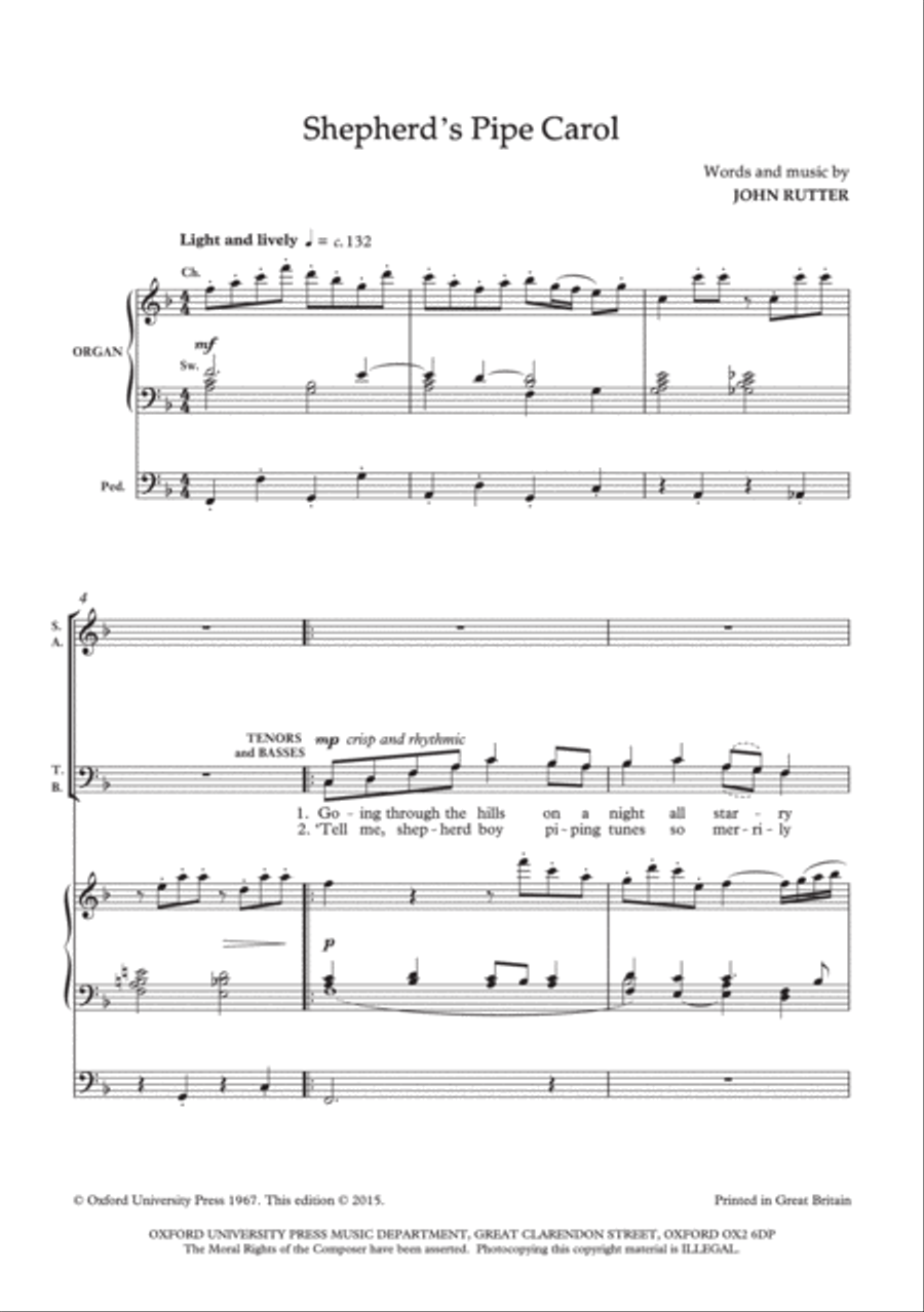 Shepherd's Pipe Carol 4-Part scores gallery preview page 2