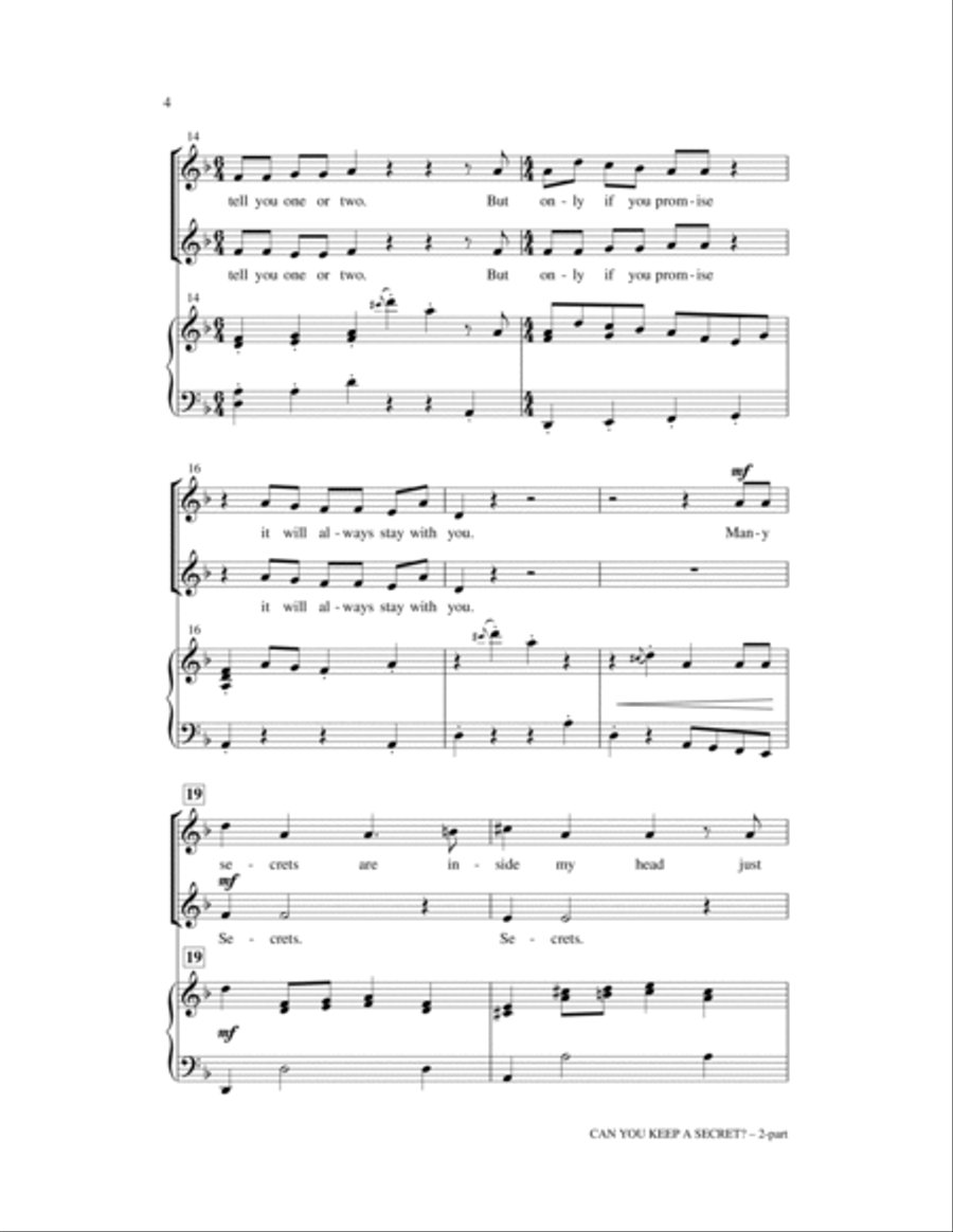 Can You Keep A Secret? 2-Part scores gallery preview page 3