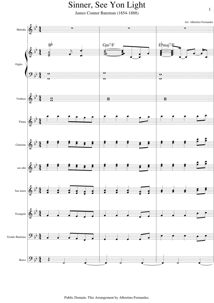 Sinner, See Yon Light - Score Only Concert Band scores gallery preview page 1