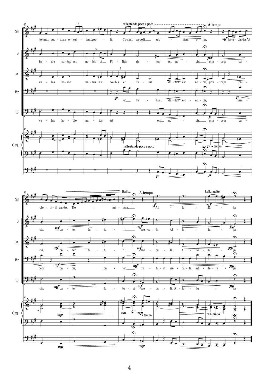 Parvulus hodie natus est - Christmas motet for Soprano solo, mixed choir and organ Mixed Choir scores gallery preview page 4