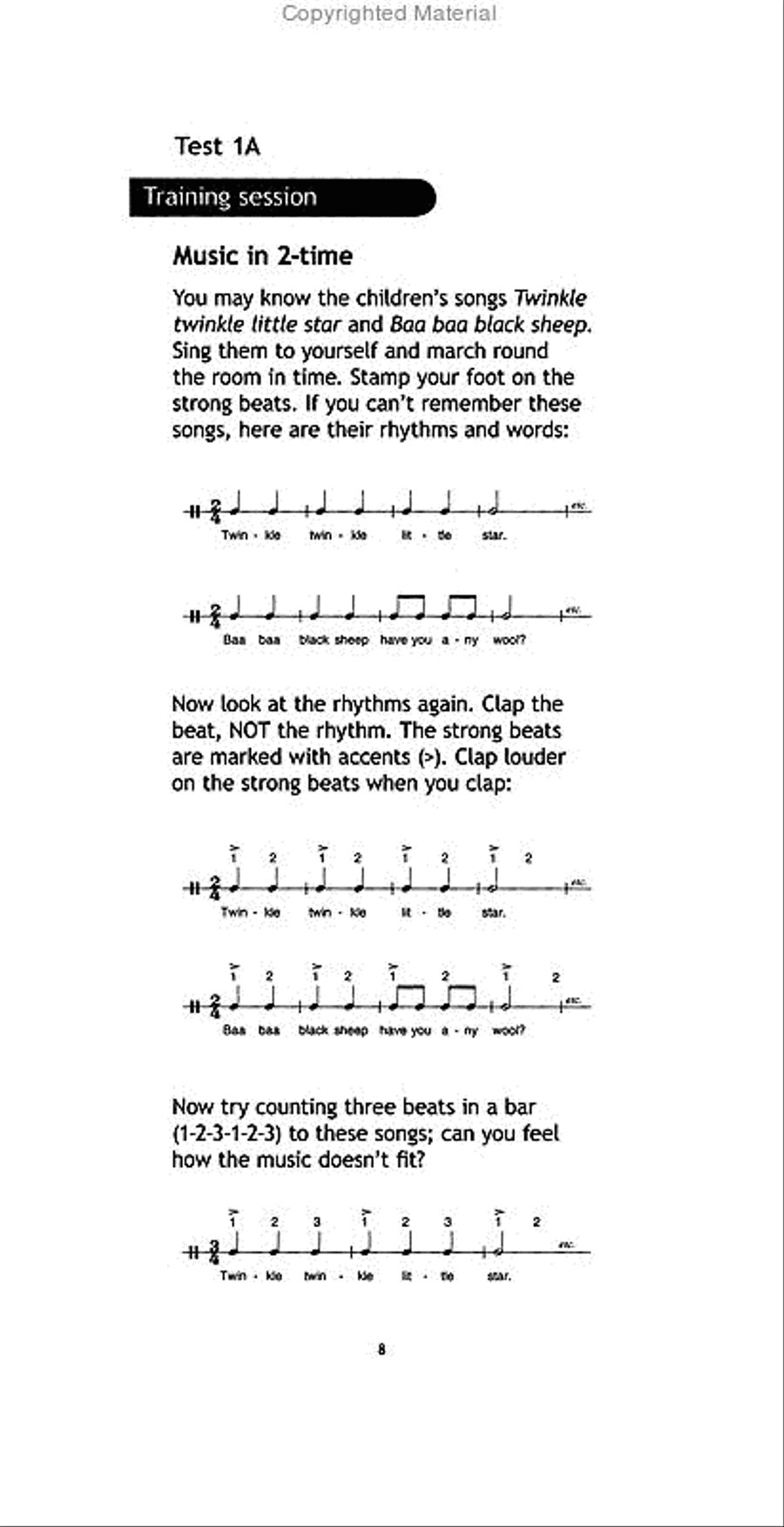 Aural Test Survival Book, Grade 1 Collection / Songbook scores gallery preview page 3