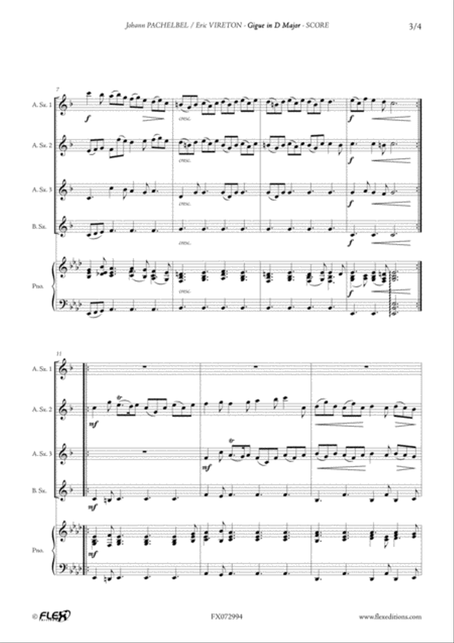 Gigue in D Major Baritone Saxophone scores gallery preview page 3