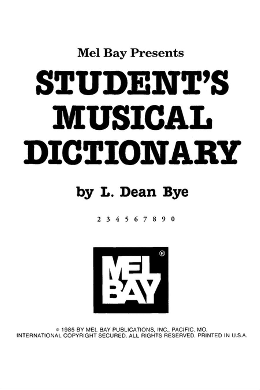 Student's Musical Dictionary