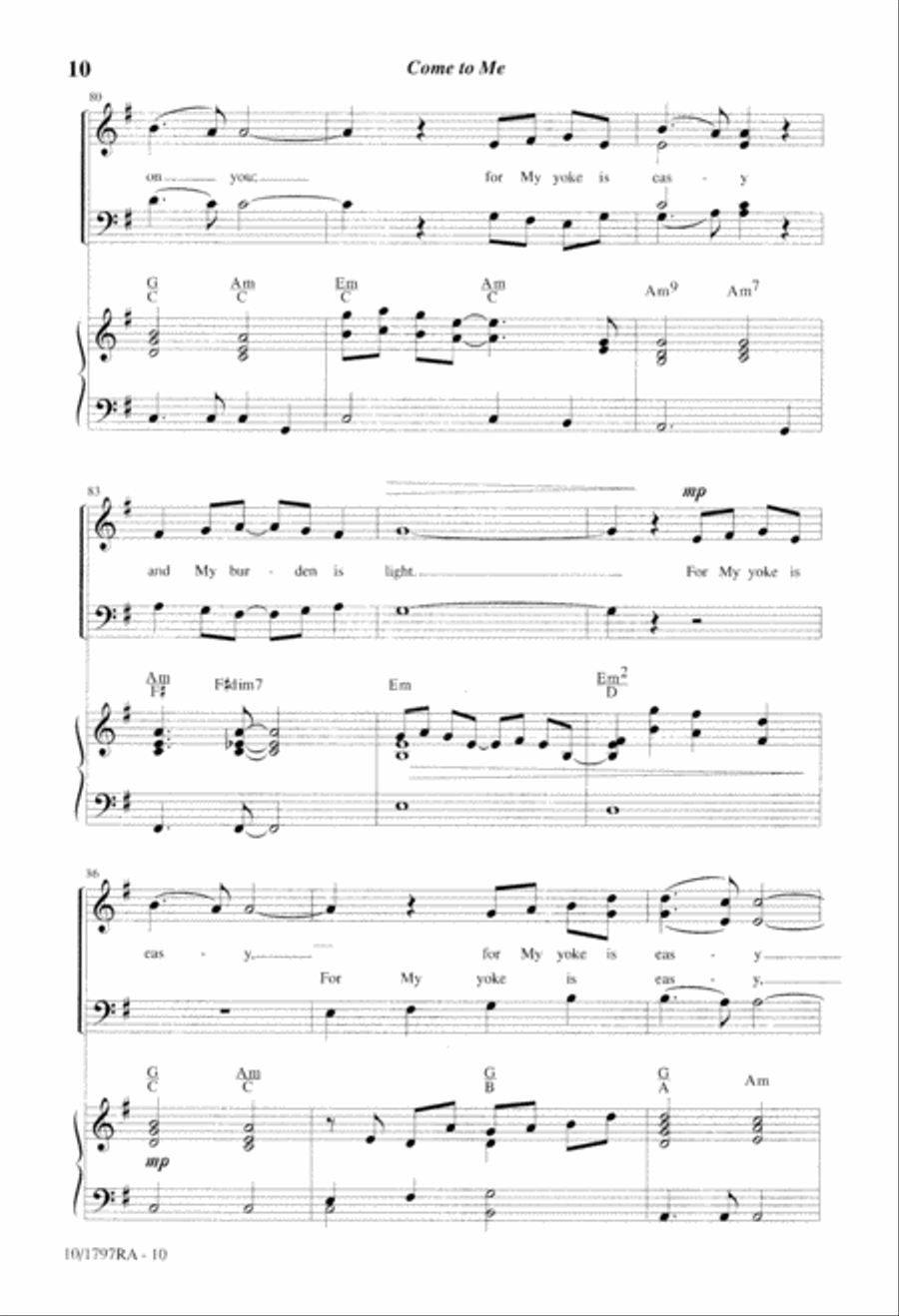 Come to Me 4-Part scores gallery preview page 10