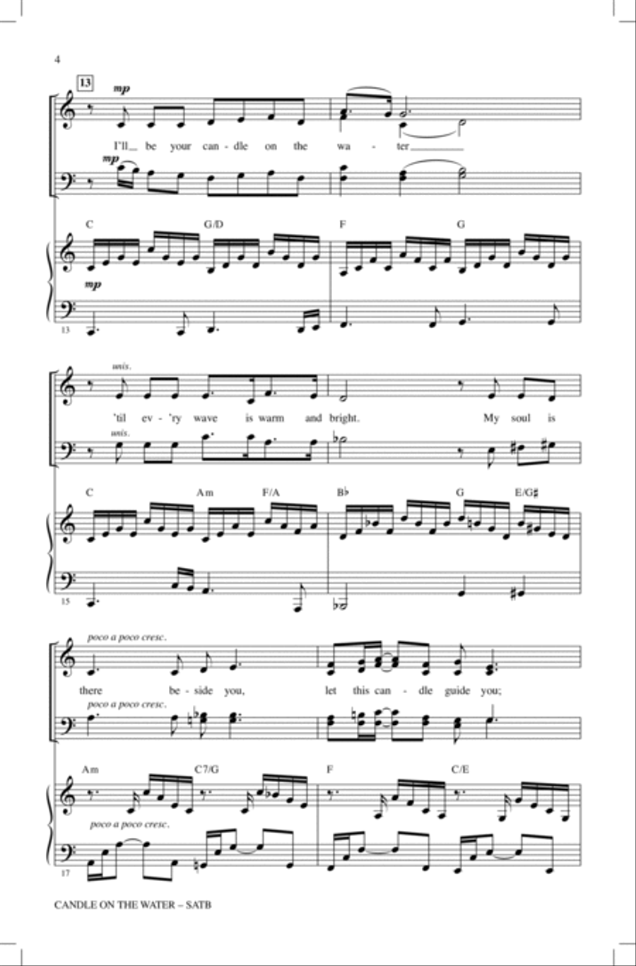 Candle On The Water (from Pete's Dragon) (arr. Mac Huff) 4-Part scores gallery preview page 3