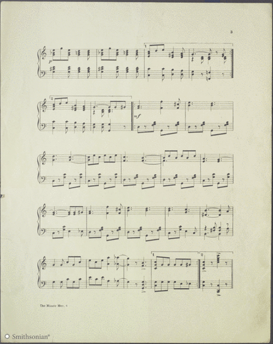 The Minute Man March & Two-Step Piano Solo scores gallery preview page 3
