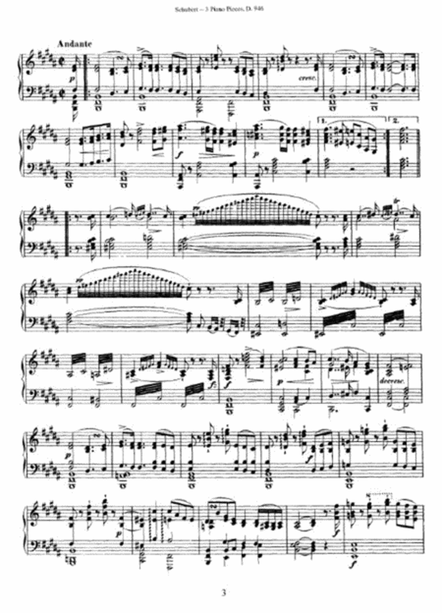 Schubert - Three Piano Pieces D. 946