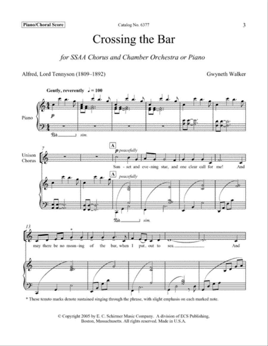 Crossing the Bar from Love Was My Lord and King! (SSAA) SSAA scores gallery preview page 3