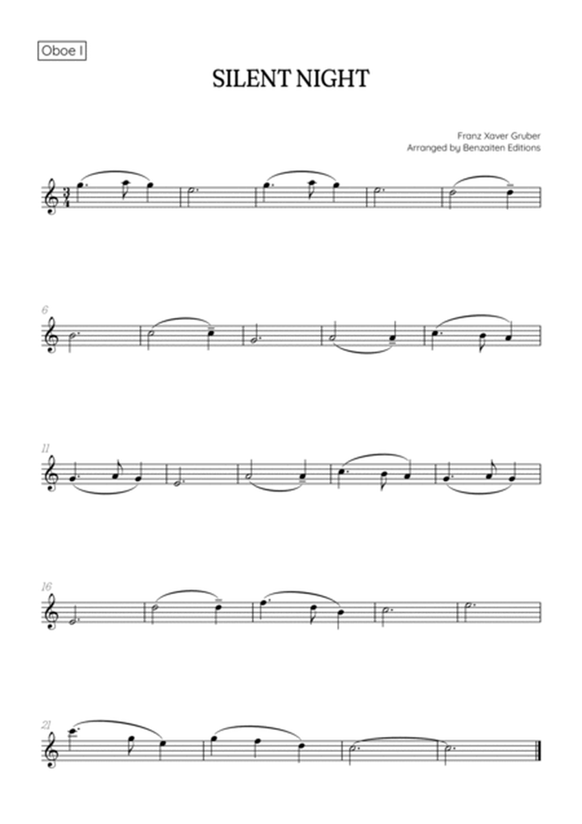 Silent Night for oboe duet • easy Christmas song sheet music (w/ chords) image number null