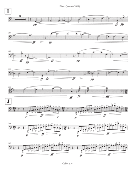 Piano Quartet (2019) cello part