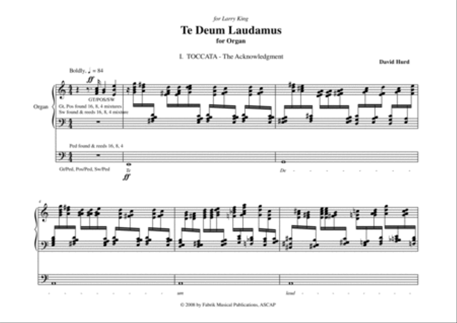 David Hurd: Te Deum Laudamus for organ Organ Solo scores gallery preview page 4