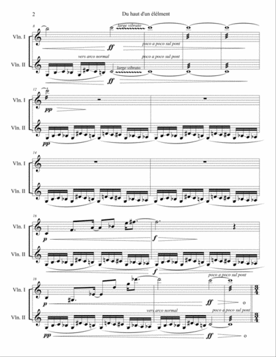 Du haut d'un element - Violin Duet String Duet scores gallery preview page 2