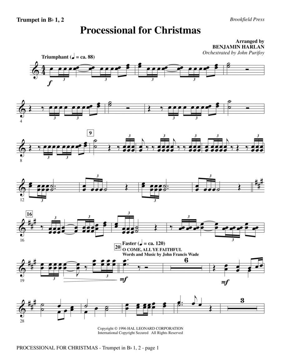 Processional For Christmas - Bb Trumpet 1,2