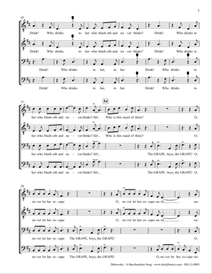 A Bacchanalian Song (TTBB) TTBB scores gallery preview page 5